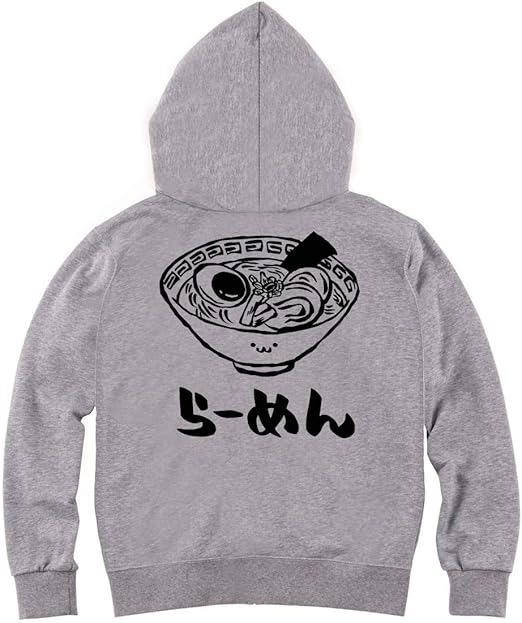 Amazon らーめん ラーメン 拉麺 麺類 食べ物 筆絵 イラスト おもしろ ジップ パーカー トレーナー パーカー 通販
