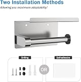 susswiff Self Adhesive Toilet Paper Holder with Phone Shelf - Silver view 5