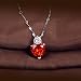 Haluoo Heart Crystal Necklace, Dainty Love Heart Red Garnet Crystal Pendant Necklace Delicate Cubic Zirconia Diamond Clavicle Necklace Sterling Silver Chain Necklace for Women Jewelry (Silver)thumb 2