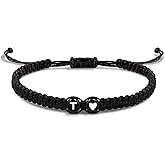 Valentines Day Gifts for Him Boyfriend, Initial Bracelets for Women Teen Valentines Gifts for Her Trendy Stuff Best Friend Birthday Gift Graduation Adjustable Letter A-Z Braided Bracelets Heart Link Sister Daughter Mother's Day Mom Female Christmas Jewelry