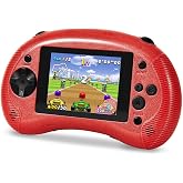 Handheld Game for Kids, 3.2" HD Screen with 213 Retro Video Games , Built-in Classic Game, Portable Travel Gaming Player with Rechargeable Battery, Electronic Toy Gift for Boys Girls Ages 4-12 (Red)
