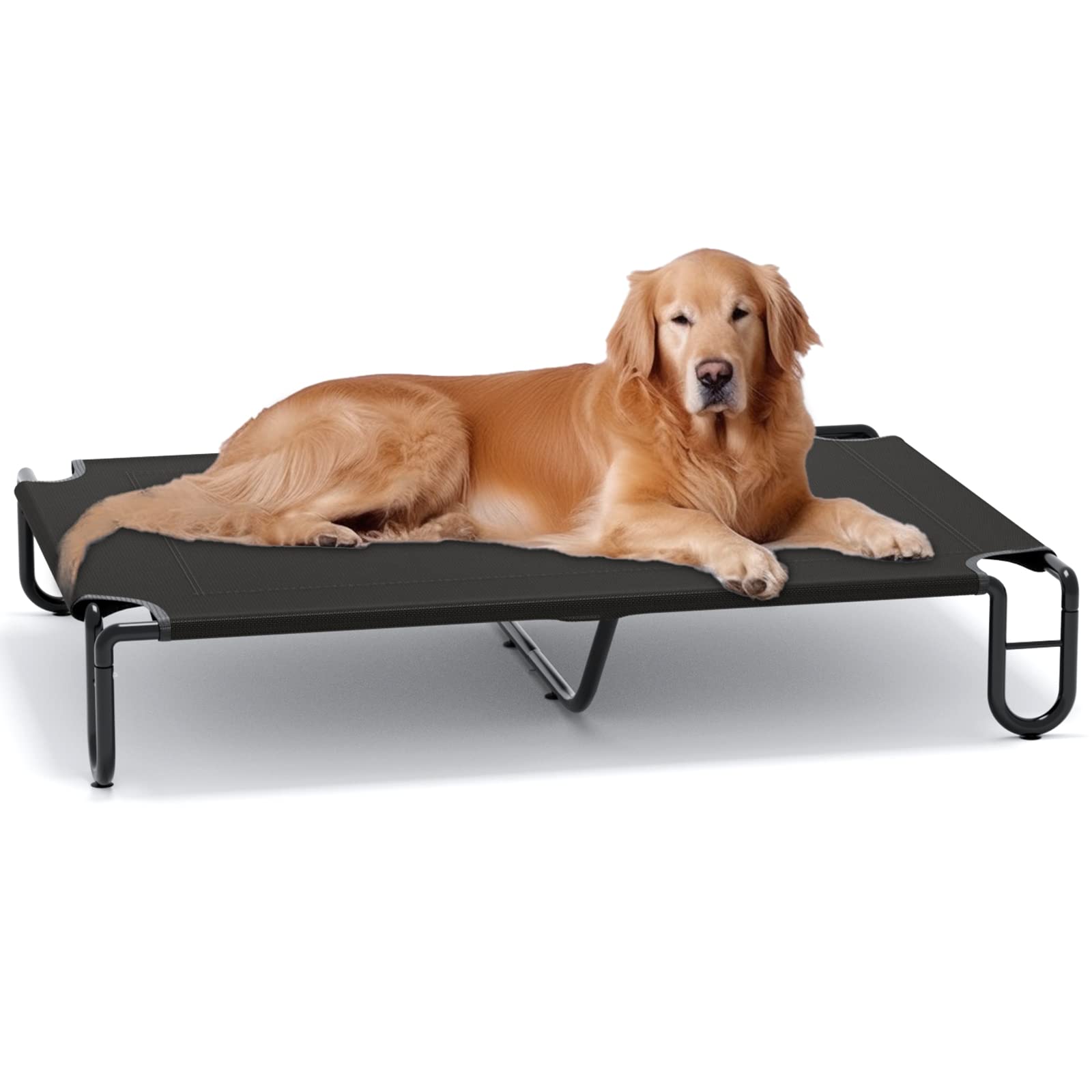 FAYDUDU Elevated Dog Bed Portable Raised Dog Beds with Washable Mesh Cooling Breathable Elevated Pet Bed Large for Indoor and Outdoor Use
