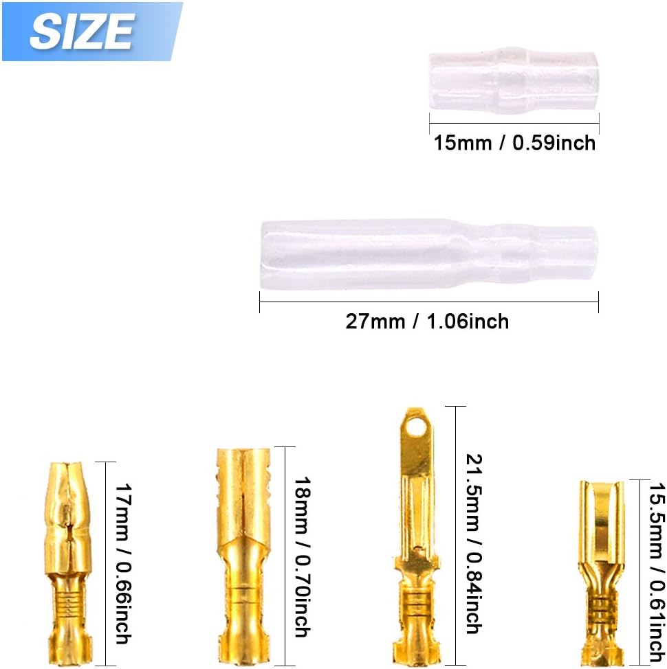 Glarks 700Pcs 2.8mm 2 3 4 6 9 Pin Plug Housing Pin Header Crimp Electrical Wire Terminals Connector and 30 Sets 4mm Car Motorcycle Bullet Terminal Assortment Kit for Motorcycle Bike - Image 4