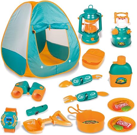 Amazon Lbla 子供用キャンプセット ポップアップテント 子供用キャンプギアセット アウトドア玩具 キャンプツールセット 3 4 5歳の男の子 女の子用 キッズテント おもちゃ