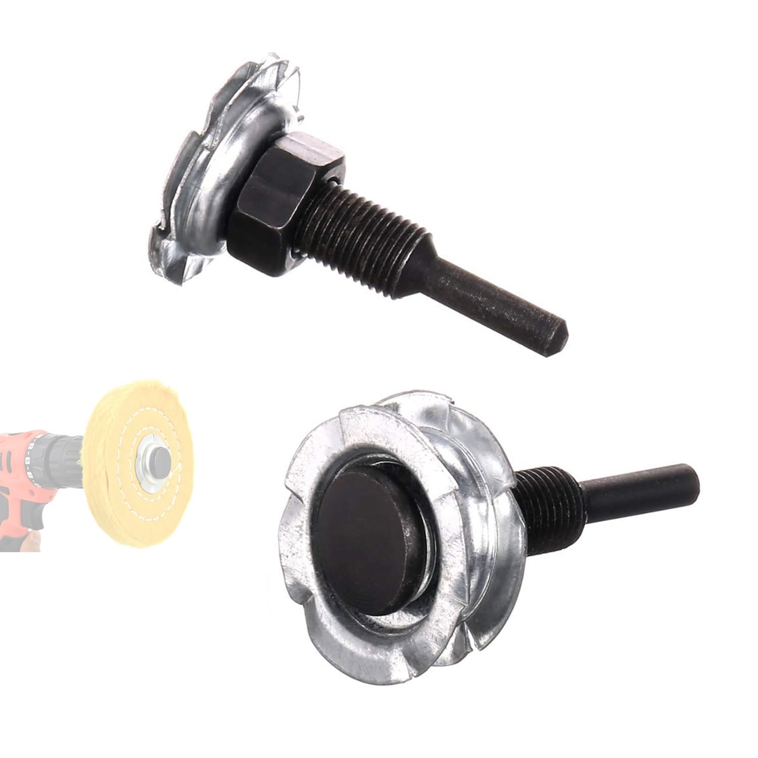 Photo 1 of Arbor Mandrel for Drill 1/4" Shank 1/2" Threads Arbor Adapter for Buffing Polishing Wheel 2pcs