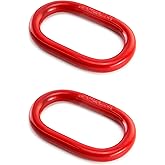 EGV Oblong Master Link, 2 Pack, 5/8", 6600 lbs, Grade 80 Steel Heavy Duty Chain Lifting Ring, for Lifting and Rigging Applications - Red