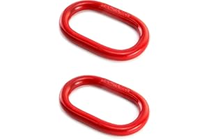 EGV Oblong Master Link, 2 Pack, 5/8", 6600 lbs, Grade 80 Steel Heavy Duty Chain Lifting Ring, for Lifting and Rigging Applications - Red