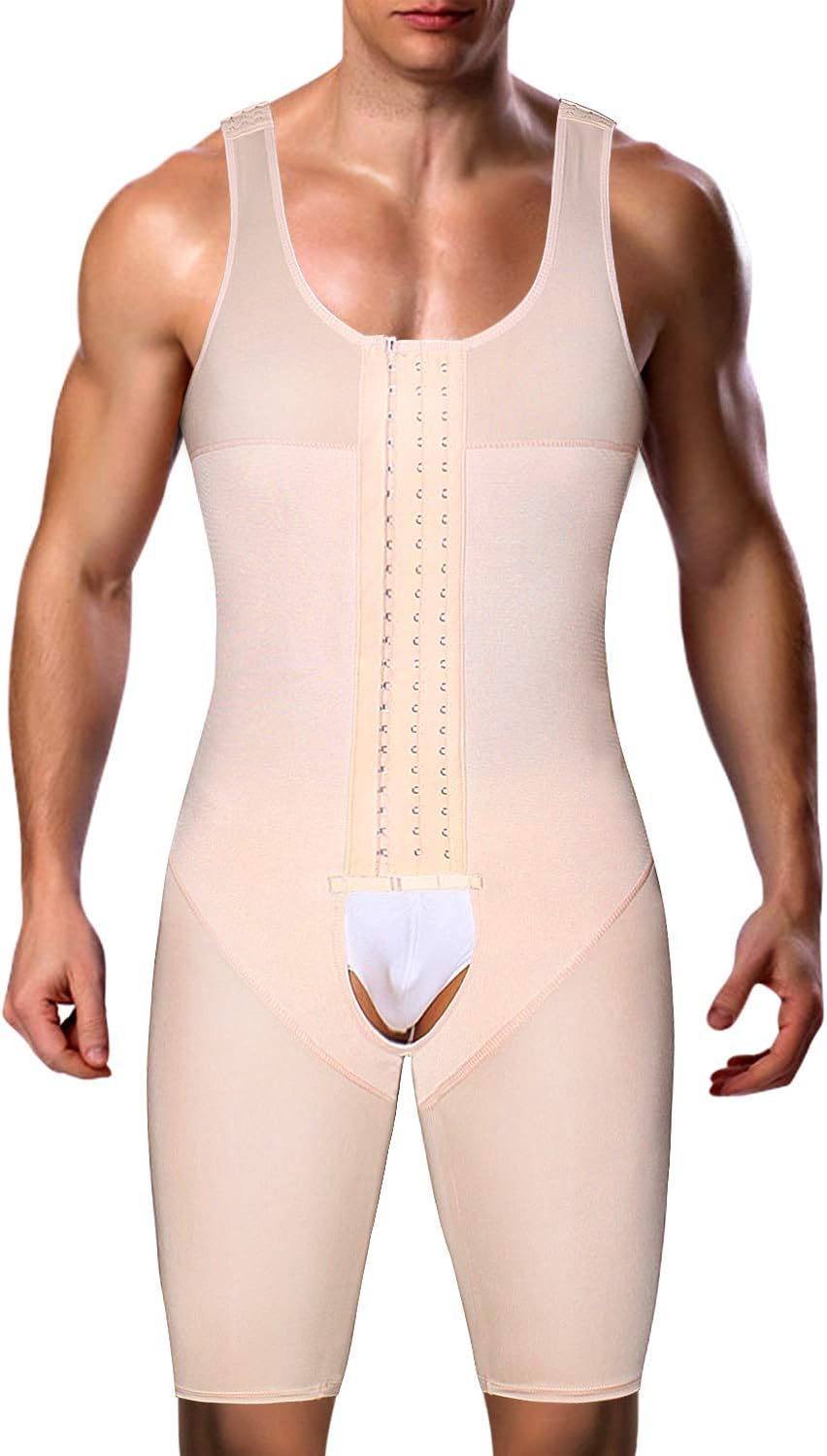 DoLoveY Men's Shapewear Bodysuit Full Body Shaper Compression Slimming Suit Breathable