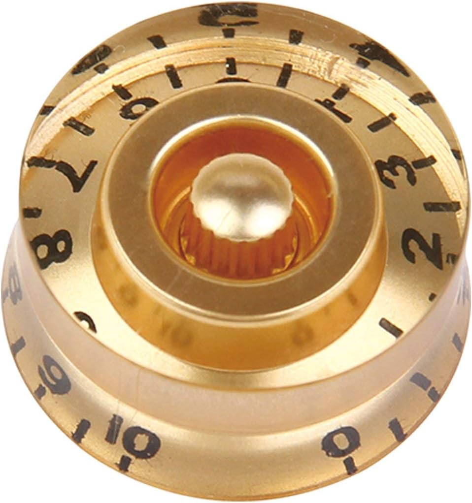 Musiclily Basic Metric Speed Knobs Tone Volume Control Knobs for Epiphone Les Paul SG Electric Guitar Gold with Black Number (Set of 4) - Image 5