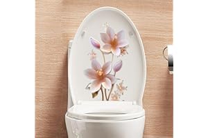 Lifelike Floral Decals for Toilet Seat or Tank, Charming Bathroom Decor