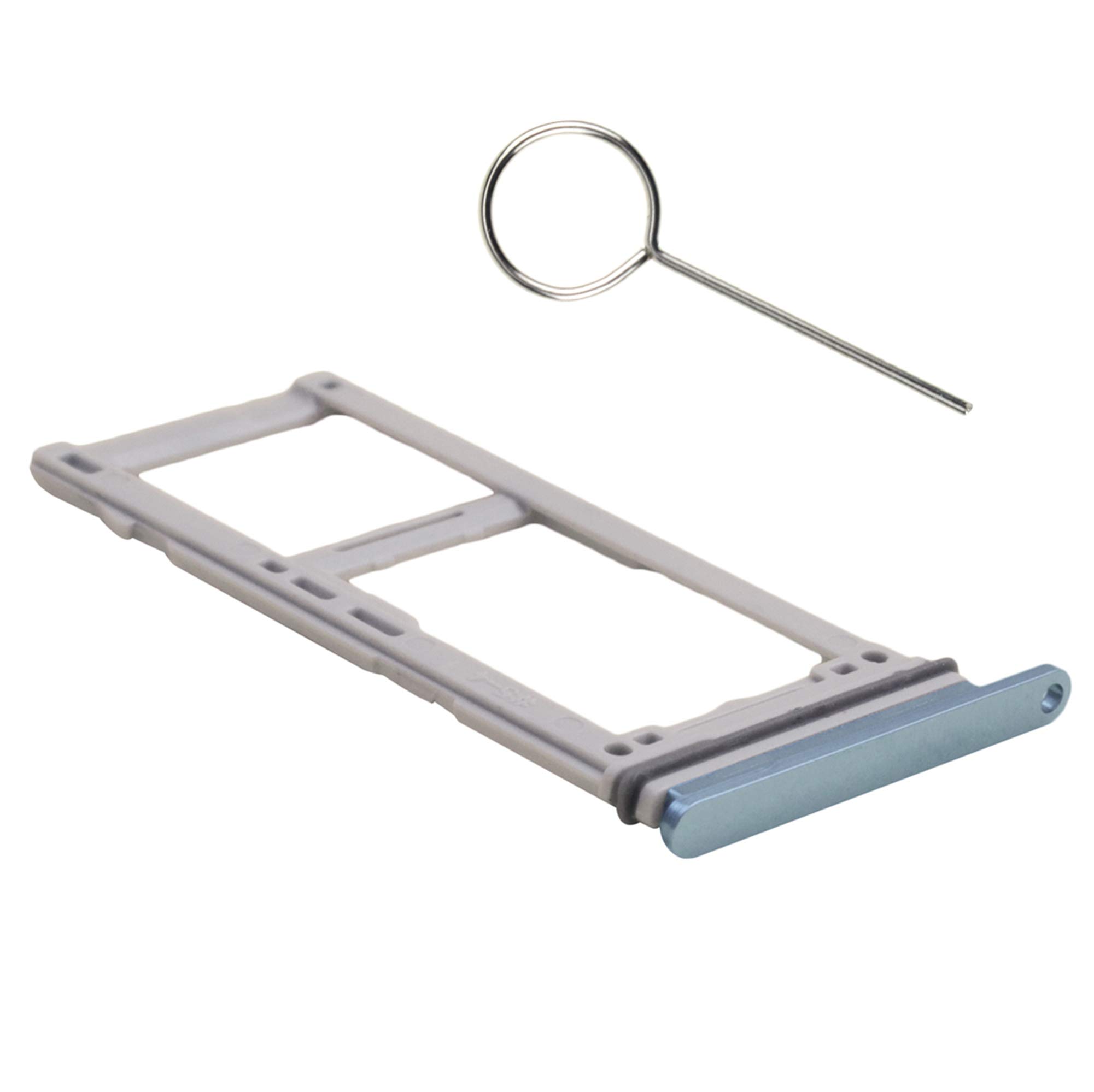 VEKIR micro SD Card Tray Dual Sim Card Tray with Waterproof Rubber Ring and Card Pin replacement for Samsung Galaxy S10 SM-G973U SM-G973W SM-G9730 Prism Blue