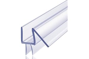 Butecare Premium Frameless Shower Door Bottom Seal Strip - Glass Door Side Seal Sweep (3/8” x 39”, Clear Vinyl)