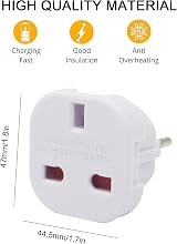 Jsdoin UK to EU Travel Adapter Pack of 6, 100-240V Type C E F Converter view 2