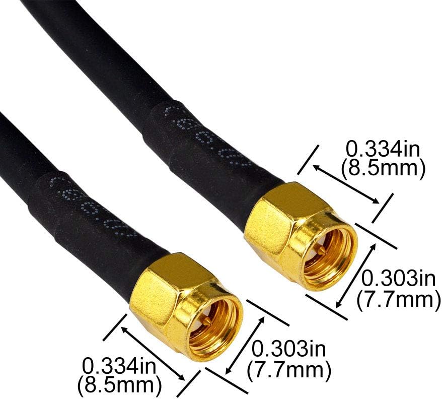 BOOBRIE 10M SMA Male to Male Cable RG58 Coax Cable Low Loss WiFi Antenna Cable SMA Male to SMA Male Connector Cable SMA Male Coaxial Cable for 2G 3G 4G LTE FPV Antenna Wireless Router WLAN Power Cord - Image 5