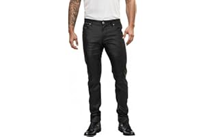 AGILE Ethanol Mens Slim Fit Ethanol Stretch Fashion Casual Faux Leather Pants