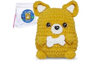 MINTION Crochet Kit for Beginners Kids- Puppy Dog Crochet Animal Kit with Step-by-Step Video Tutorials, Crochet Starter Kits for Adults Kids, Dog Crocheting Set