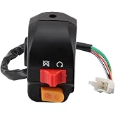 WOOSTAR 7/8" 22mm 4 Pin Handlebar Right Start Switch Assembly Replacement for Taotao Speedy 50 Pony 50 VIP 50 Jet 50 Powermax 150 Vitacci Tank 200 50cc 150cc QMB139 GY6 Scooter