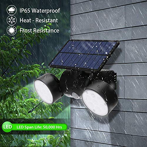 OUKANING Solar Lights Outdoor Motion Sensor Solar Garden 30 LED Super Bright with Solar IP65 Waterproof Wall Lamp Outdoor Lamps 360 ° Rotatable Dual Headlight for Garage