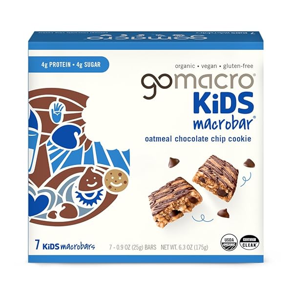 GOMACRO, ORGANIC BAR KIDS OATMEAL CHOCOLATE CHIP COOKIE...