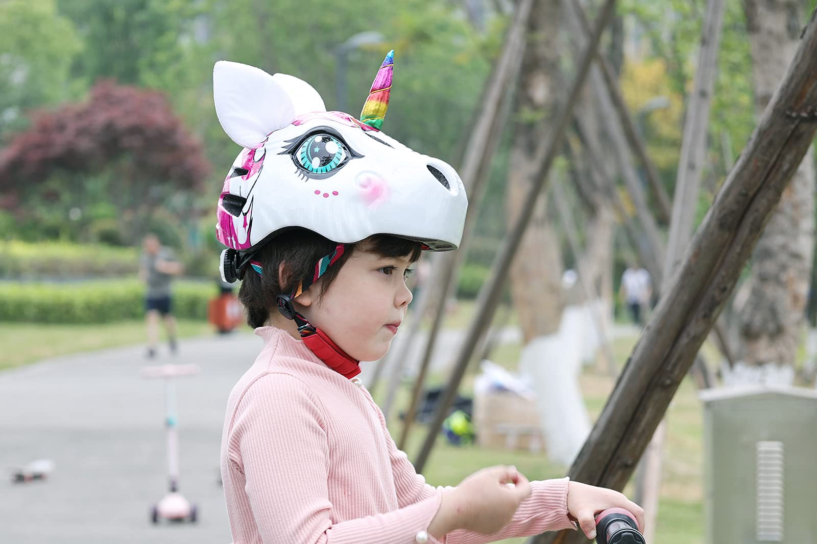 Unicorn Helmet for Toddler and Kid 3D Unicorn CPSC Safety Certified Approximately 2-6 Years Easily Adjuastable,Skateboard Skating Scooter Helmet with Rear Light Toddler Gift Christmas