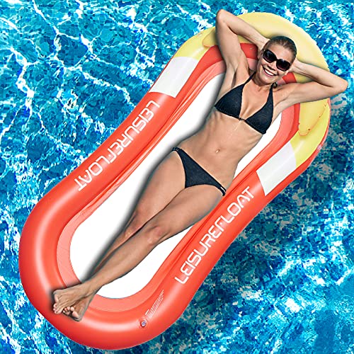 Water Floating Hammock, Pool Lounge with Headrest, Inflatable Pool