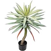 Briful Large Fake Agave Plants 3ft/35inch Tall Artificial Yucca Plants in Black Pot Outdoor Faux Agave Plant for Home Decor Office Fornt Porch Balcony Living Room Decor