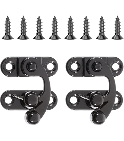 OZXNO Antique Hook Hasp Latch 2-Pack - Zinc Alloy Swing Lock Clasp For Jewelry Box, Cabinet, Toolbox - View #11
