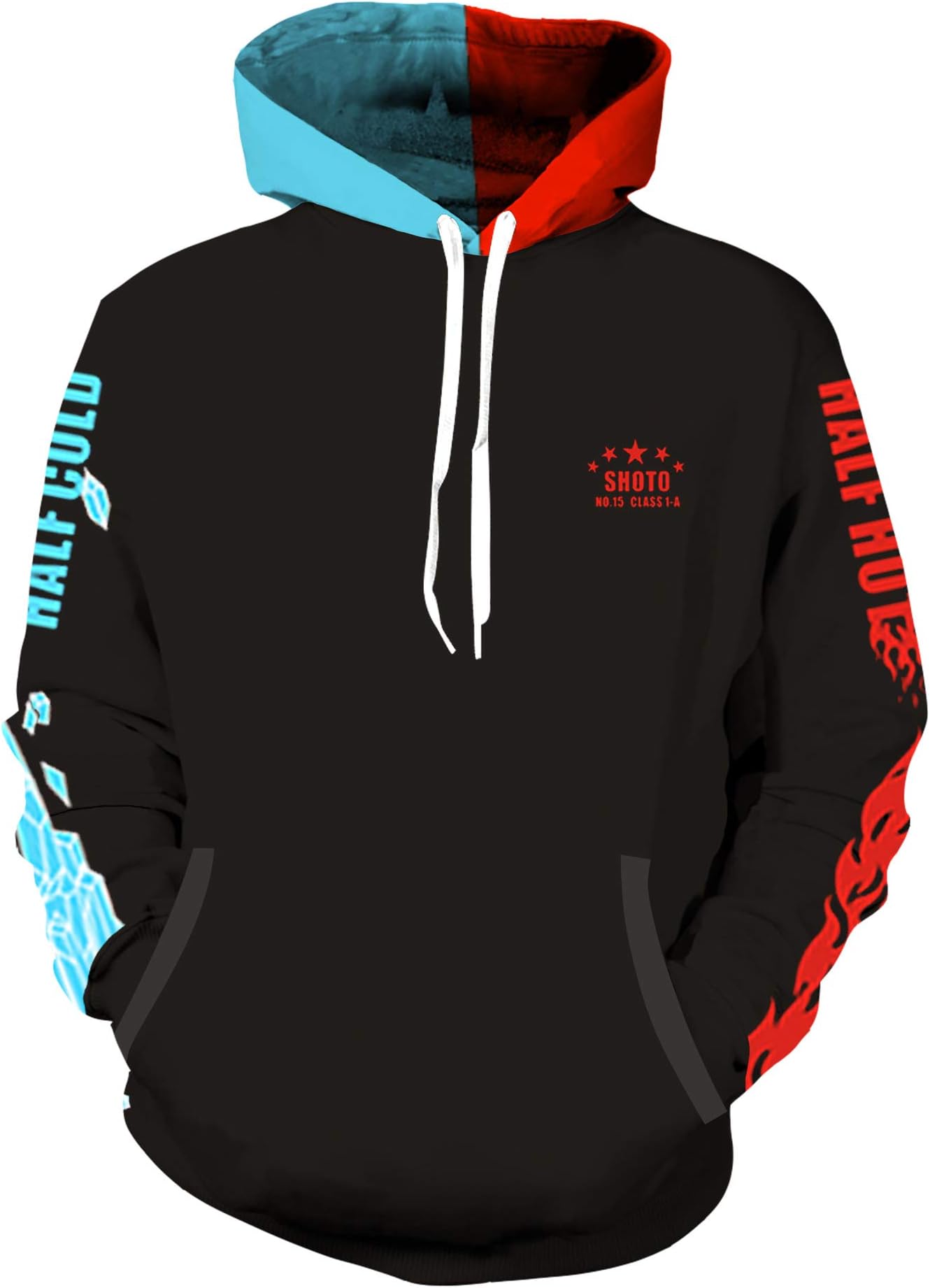Amily My Hero Academia BNHA Hoodie Todoroki Shoto Cosplay Costume Hoodie Black