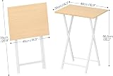 HOOBRO Side Table 2 Set Folding TV Tray Table Industrial Metal Frame Natural view 8