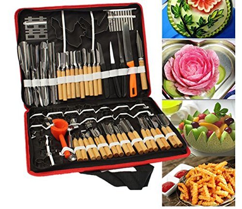 80Pcs Portable Vegetable Fruit Food Chef Burin Carving Chiseling Tool Kit With Bag by GokuStore