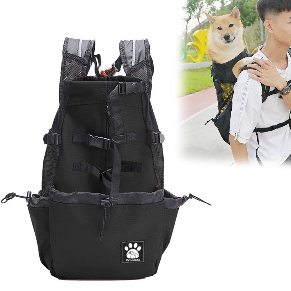 Woolala Light Weight Pet Carrier Backpack for Small and Medium Dogs, Veterinarian Approved Safe Bag for Travel - Easy Take Space Saving (XL, Upgraded- Black)