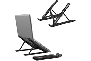 Laptop Stand - Foldable Laptop Stand for Desk Anti-Slip,Compatible for Business Trip,Library,Cafe(Black)