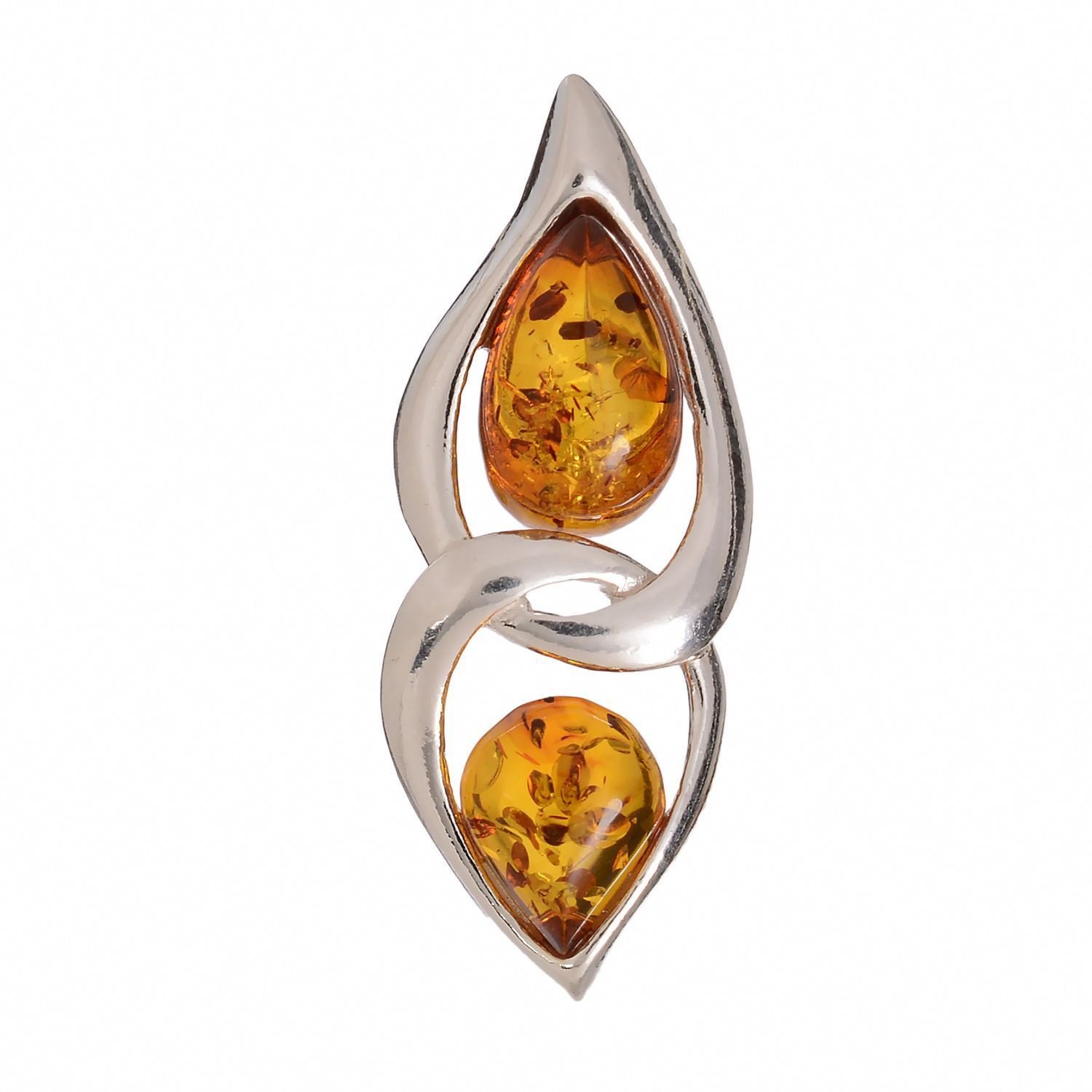 Sterling Silver and Baltic Honey Amber Pendant "Gianna"
