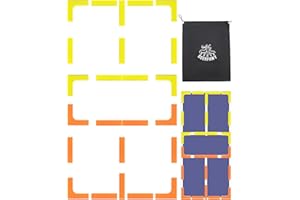 DEERFAMY 24 Pcs Pickleball Court Markers Kit, Temporary Pickleball Lines Throw Down Markers for Outdoor Indoor Tennis Badminton, Orange and Yellow