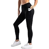 Yogipace Women's Petite High Waisted Yoga Leggings with Side Pockets, Ankle Length Active Pants,23"/25" Inseam