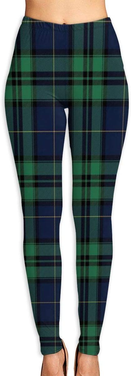 Yoga pants womens,Black Watch Plaid High Waist Workout Pants