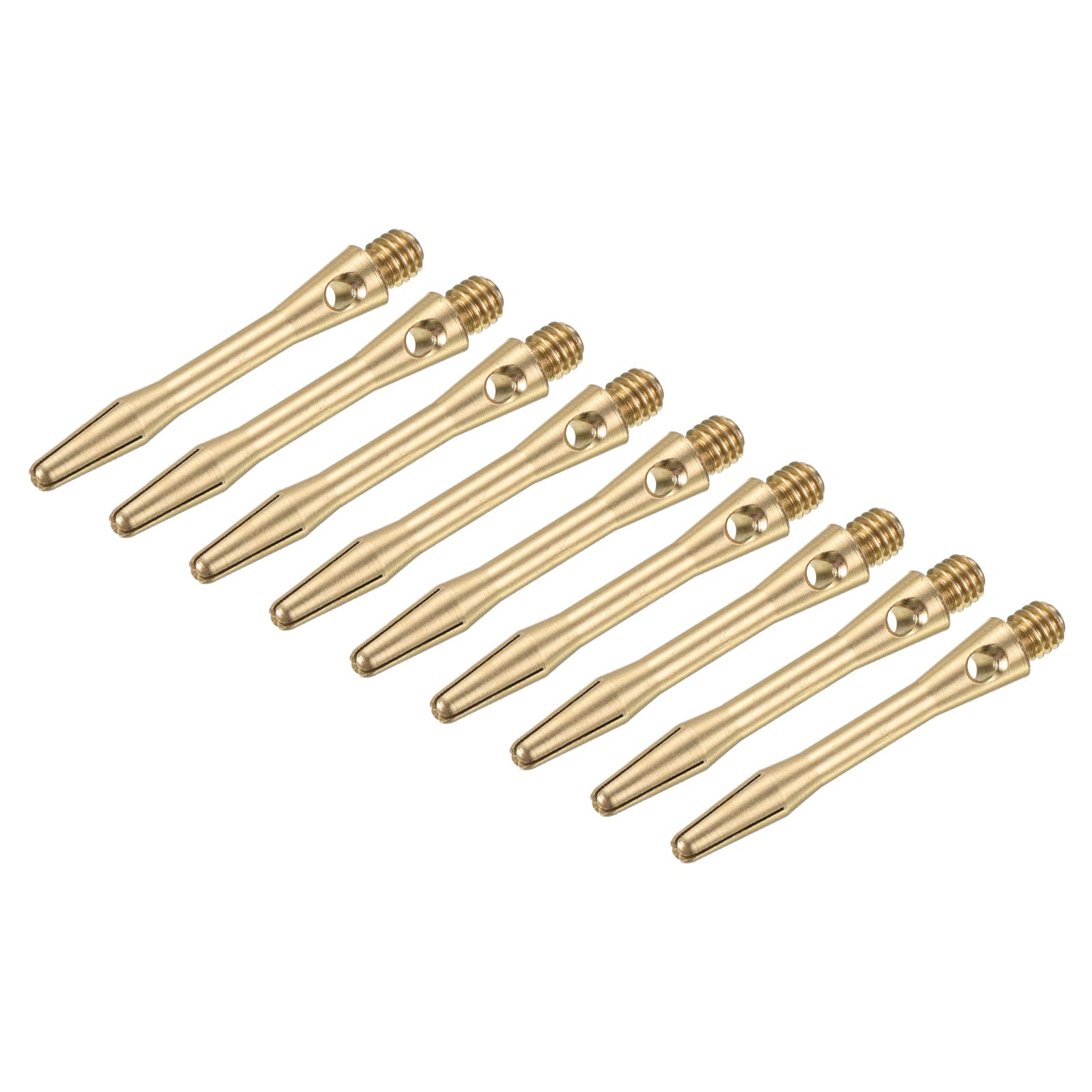 PATIKIL 35mm Aluminum Dart Shafts, Medium 2BA Thread Dart Stems Dart Accessories Throwing Fitting for Steel Tip - 9 Pack (Brass Tone)