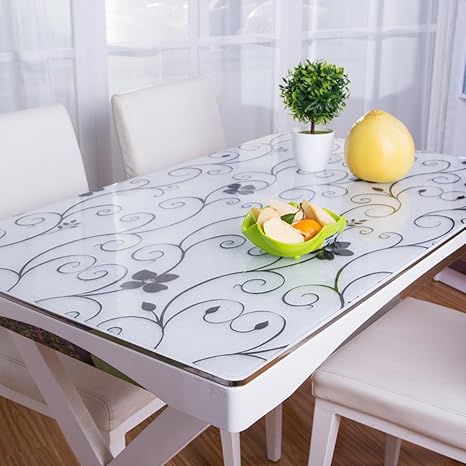 Amazon Pvc プラスチック 透明 フロスト ソフトガラス クリスタルプレート ダイニングデスクマット ティーテーブルマット 透明 テーブルクロス テーブルマット ダイニングデスクマット L 70x1cm 28x47インチ テーブルクロス オンライン通販