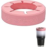XccMe Reusable Silicone Tumbler Ring, BPA-Free Iced Coffee Sleeve for 30oz YETI/RTIC/BJPKPK Tumblers, Fits 3.9-4 Inch Cup Mouth, Dishwasher Safe,for Most 30oz Stainless Steel Tumbler (Pink)