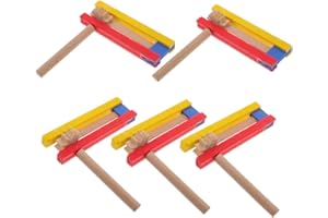 LALADEFIEE 5pcs Hand Castanet Spinning Noise Maker Grogger Noise Maker Rattle Birthday Party Wooden