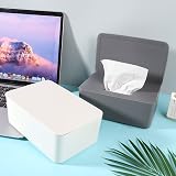 Yoosso 2-in-1 Reusable Wipes Holder Dispenser with Lid Gray White view 2