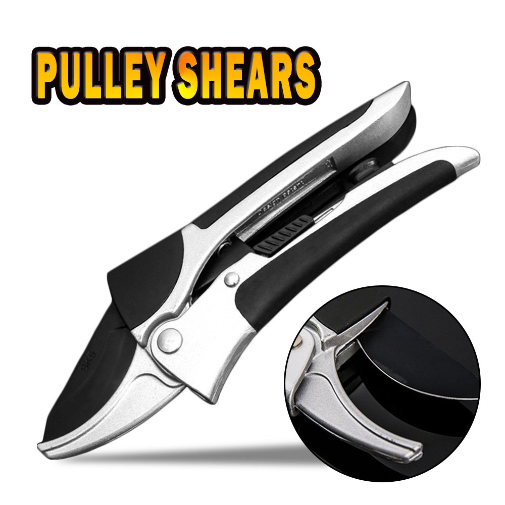 Hand Pruners 3 Stage Action By APRIL 14TH - Power Drive Ratchet Anvil Hand Pruning Shears - Sharp Tree Trimmers Secateurs Clippers with Safety Lock - Great for Weak Hands