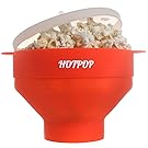The Original HOTPOP Microwave Popcorn Popper, Silicone Popcorn Maker, Collapsible Bowl BPA Free & Dishwasher Safe (Red)