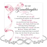 To My Granddaughter Bracelet From Grandma Grandmother or Grandpa Grandfather With Heartfelt Message & Box, Jewelry Gift For Granddaughter From Grandparents On Graduation, Birthday, Wedding, Christmas