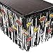 Fun Express Superhero Fringe Plastic Table Skirt with Cutouts - Birthday Party Supplies