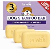 Kelebs Dog Shampoo | Allergies and itching | Dog Shampoo for Sensitive Skin | All Natural Dog Soap Bar with Lavender Oil &amp; Oatmeal | Puppy Shampoo | No Plastic Vegan | 3PCS