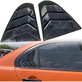 for Mitsubishi Lancer 2008-2017 Car Exterior Rear Back Side Window Louvers Shutter Cover Decor Trim ABS Carbon Fiber Black Accessories 2pcs