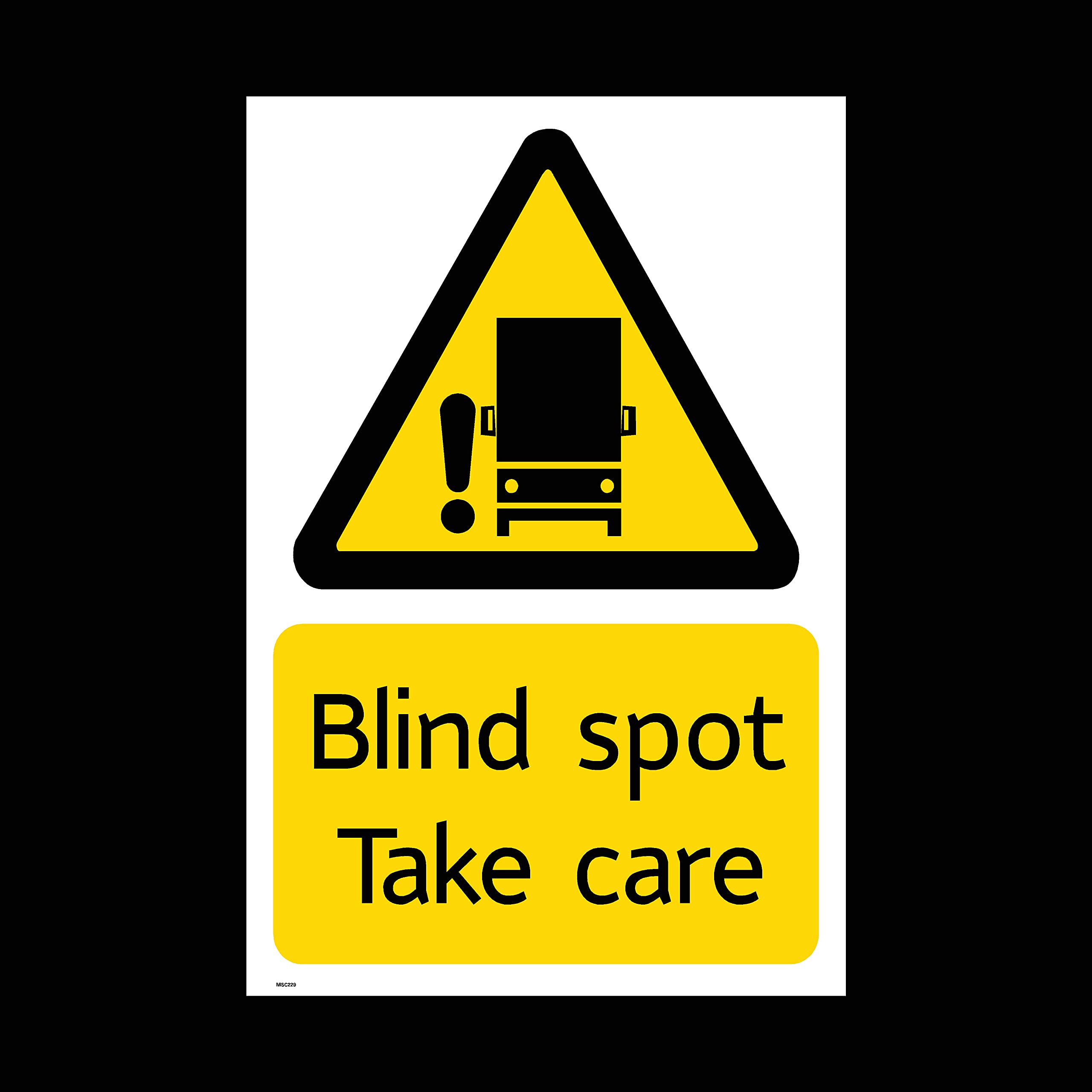 Blind Spot Sign - Lorry, Van, Car, London, TFL, Cyclists (A4 (200x300mm))