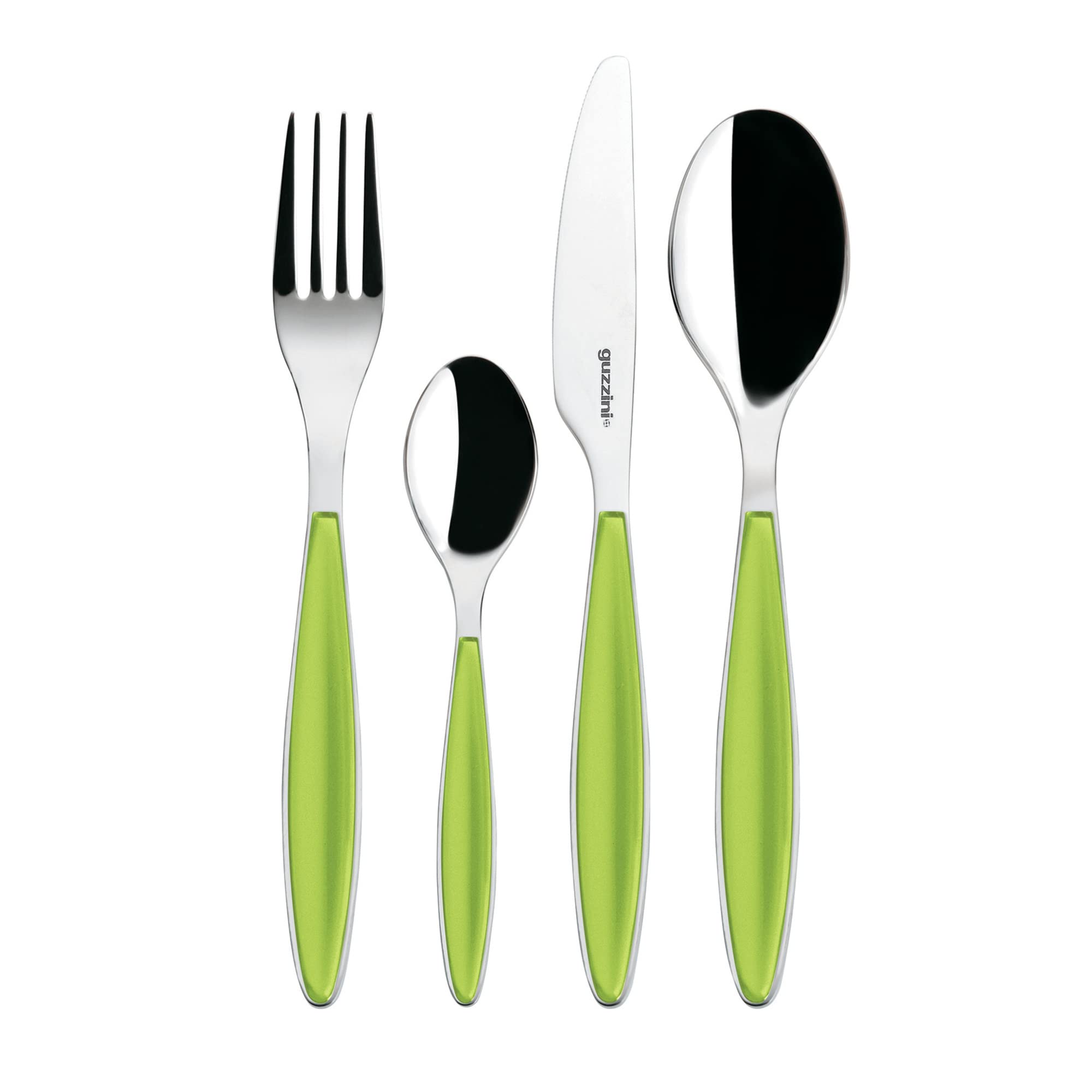 Guzzini - Feeling, 24-Piece Cutlery Set - Apple Green, 15.8 x 7.5 x h25.5 cm - 23000084