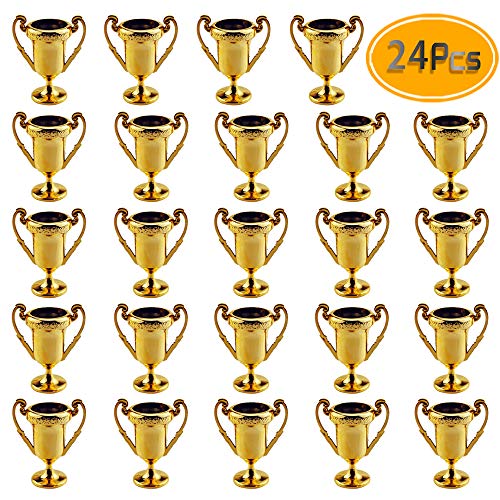 Plastic Trophies - 24 Pack 2.2 Inch Cup Golden Trophies For Children, Competitions, Awards, Parties, Party favors, Props, Rewards, Prizes, Games, School, Field Day, Boys And Girls